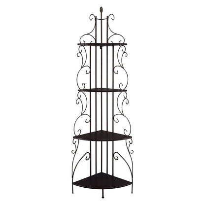 Poppy 4-shelf Corner Bookcase Cappuccino and Copper 910038