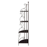Poppy 4-shelf Corner Bookcase Cappuccino and Copper 910038