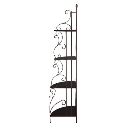 Poppy 4-shelf Corner Bookcase Cappuccino and Copper 910038