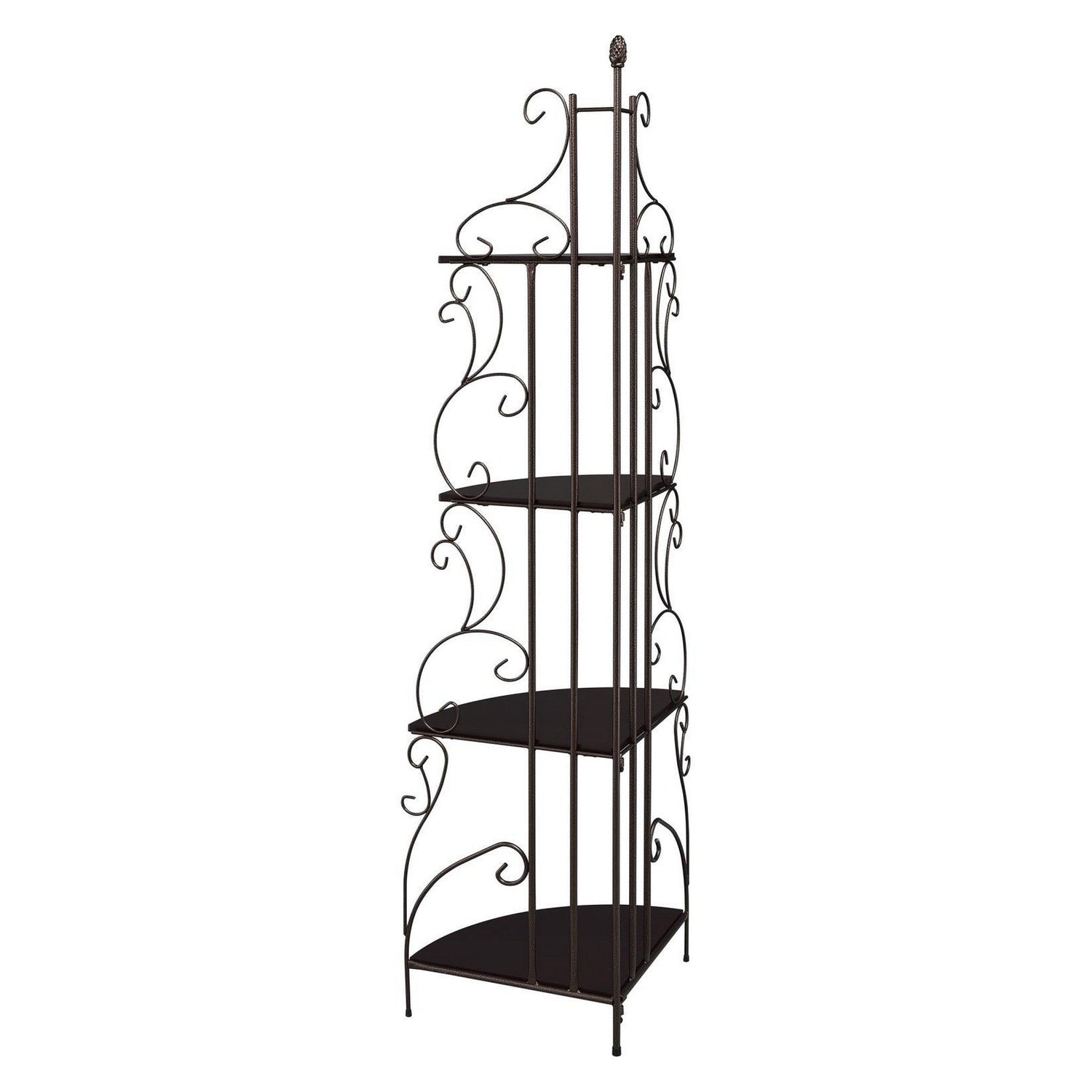 Poppy 4-shelf Corner Bookcase Cappuccino and Copper 910038