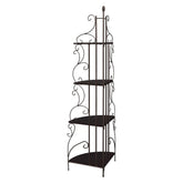 Poppy 4-shelf Corner Bookcase Cappuccino and Copper 910038
