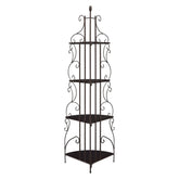 Poppy 4-shelf Corner Bookcase Cappuccino and Copper 910038