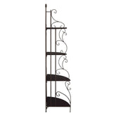 Poppy 4-shelf Corner Bookcase Cappuccino and Copper 910038