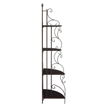 Poppy 4-shelf Corner Bookcase Cappuccino and Copper 910038