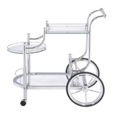 Sarandon 3-tier Serving Cart Chrome and Clear 910076