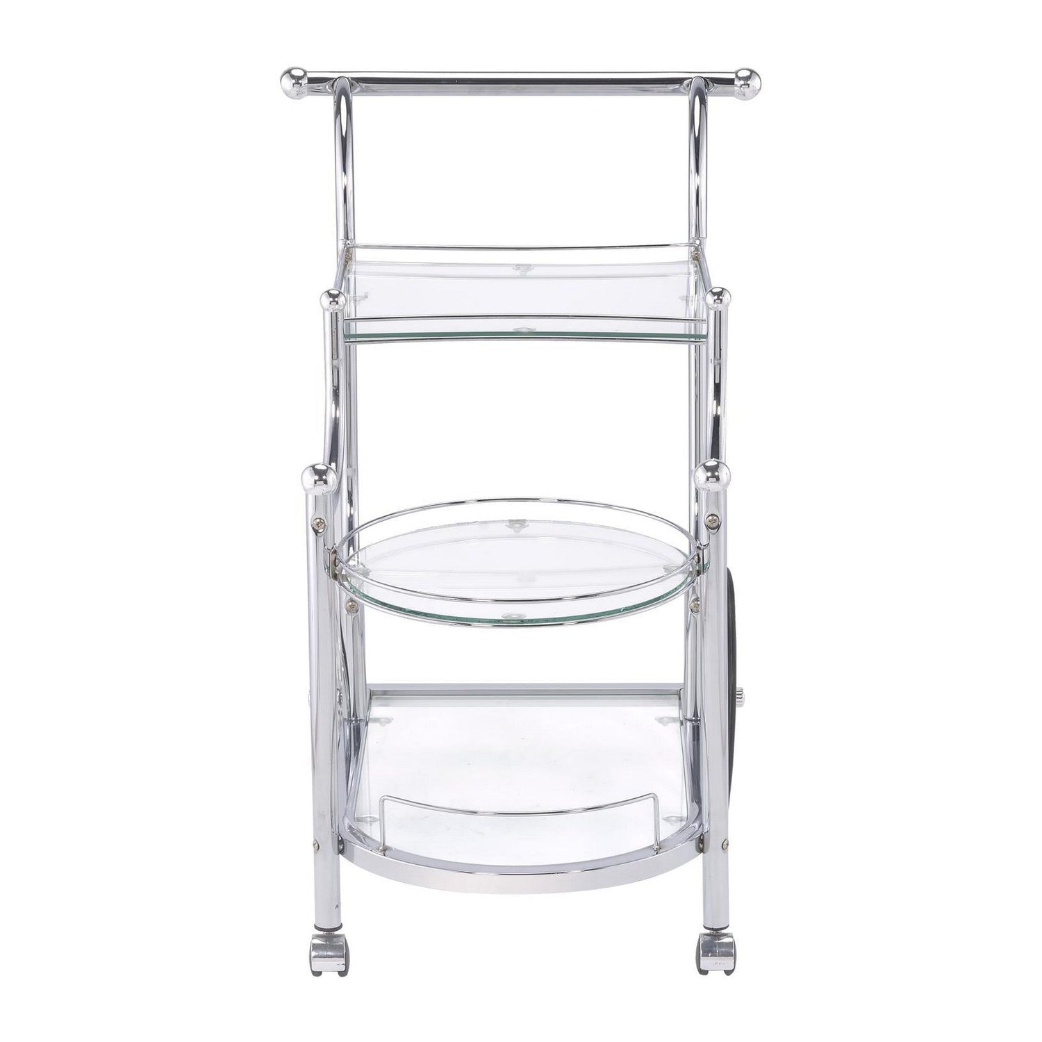 Sarandon 3-tier Serving Cart Chrome and Clear 910076