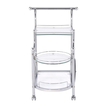 Sarandon 3-tier Serving Cart Chrome and Clear 910076