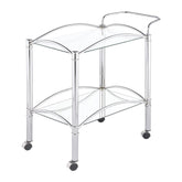 Shadix 2-tier Serving Cart with Glass Top Chrome and Clear 910077