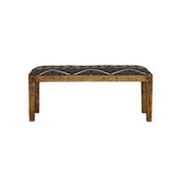 Lamont Rectangular Upholstered Bench Natural and Navy 910177