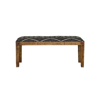 Lamont Rectangular Upholstered Bench Natural and Navy 910177