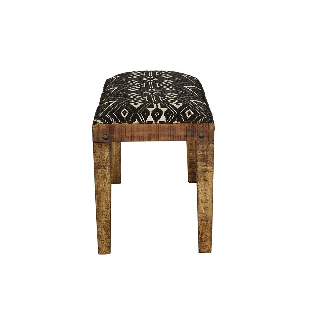 Lamont Rectangular Upholstered Bench Natural and Navy 910177