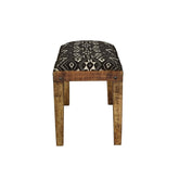 Lamont Rectangular Upholstered Bench Natural and Navy 910177