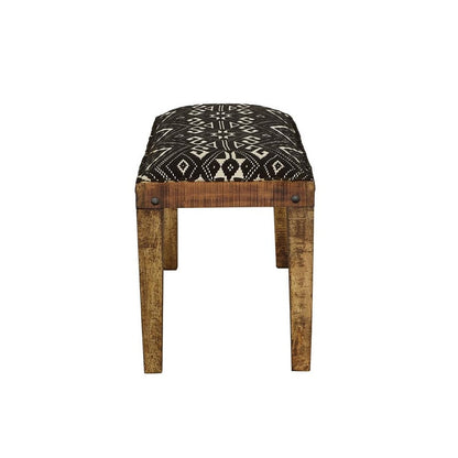 Lamont Rectangular Upholstered Bench Natural and Navy 910177