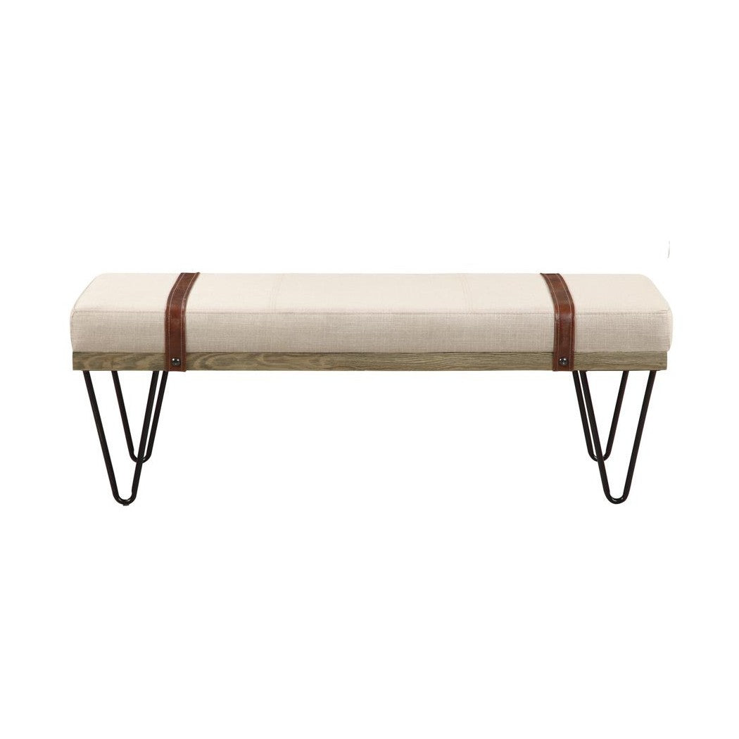 Austin Upholstered Bench Beige and Black 910258