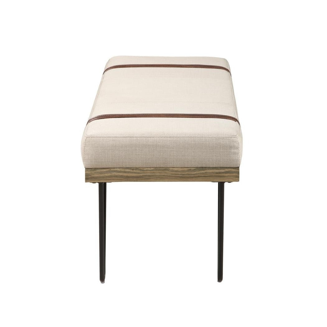 Austin Upholstered Bench Beige and Black 910258