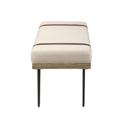 Austin Upholstered Bench Beige and Black 910258
