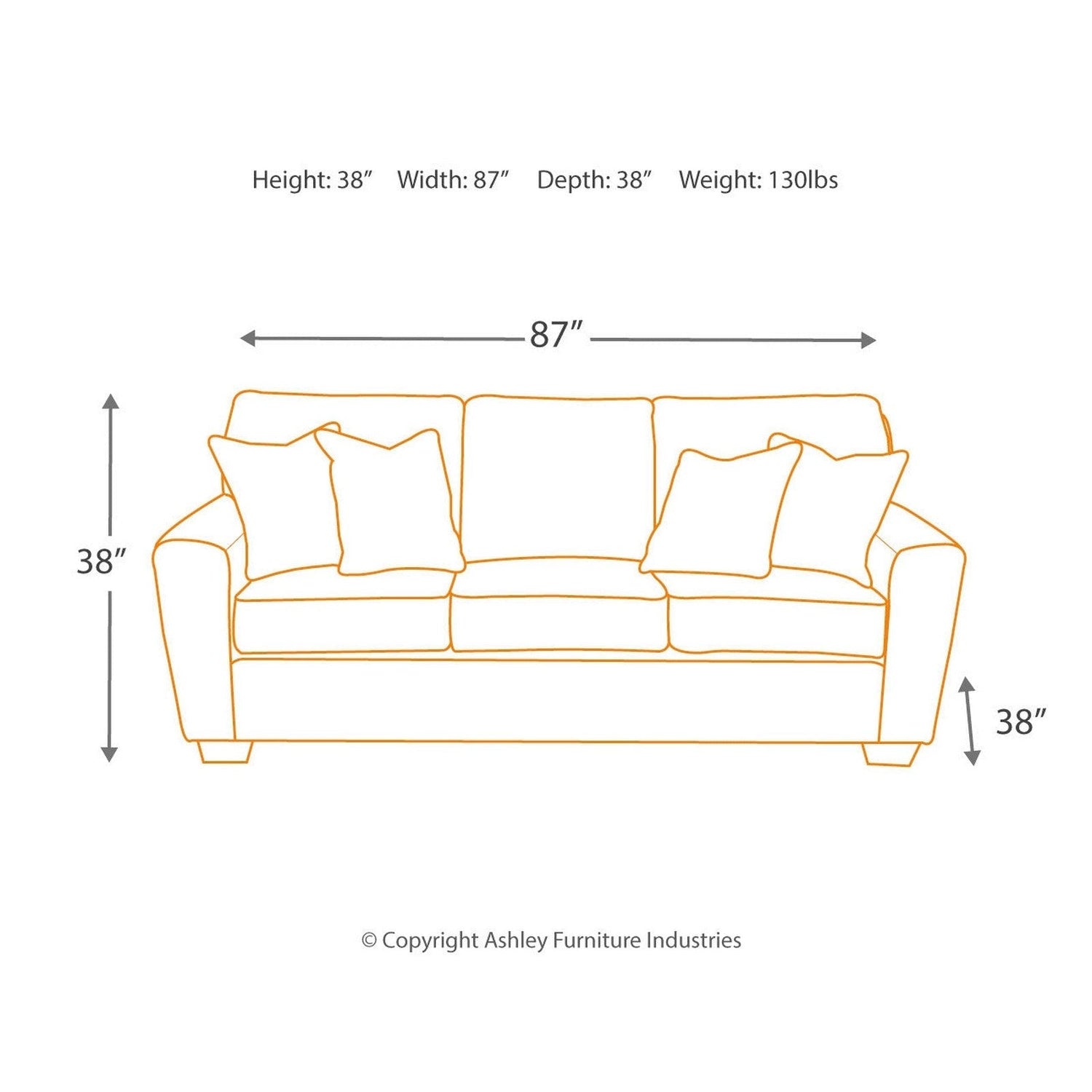 Calicho Sofa Ash-9120238