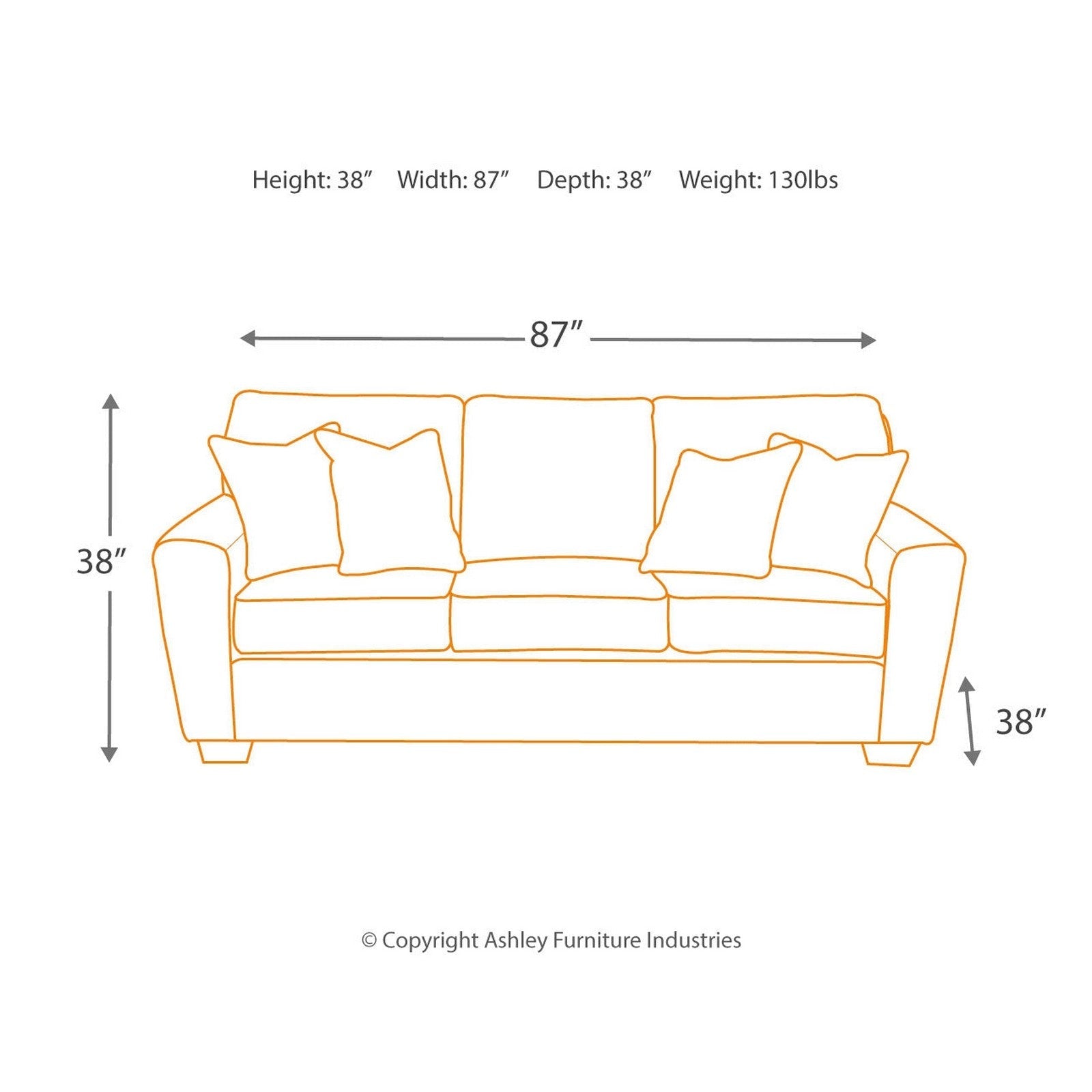 Calicho Sofa Ash-9120238