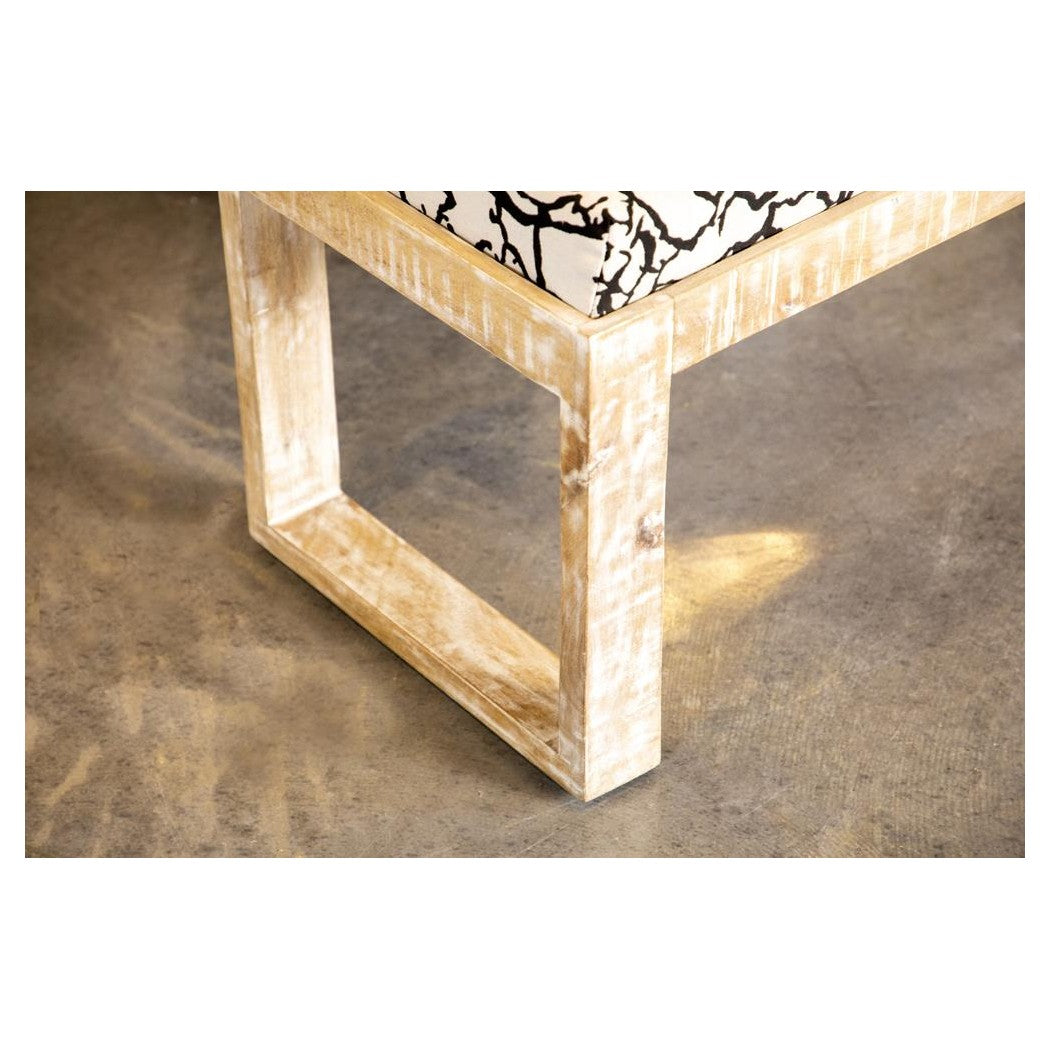 Aiden Sled Leg Upholstered Accent Bench Black and White 914138