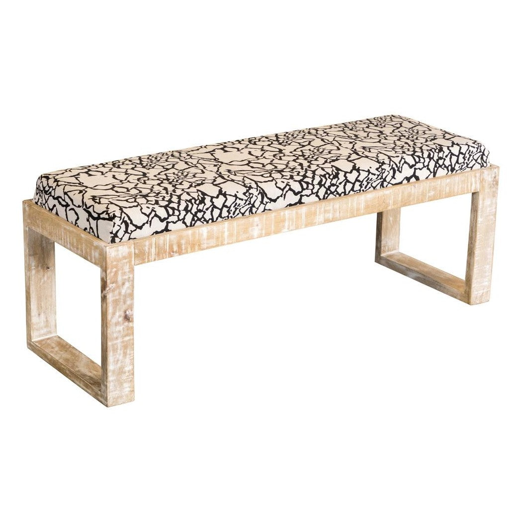 Aiden Sled Leg Upholstered Accent Bench Black and White 914138