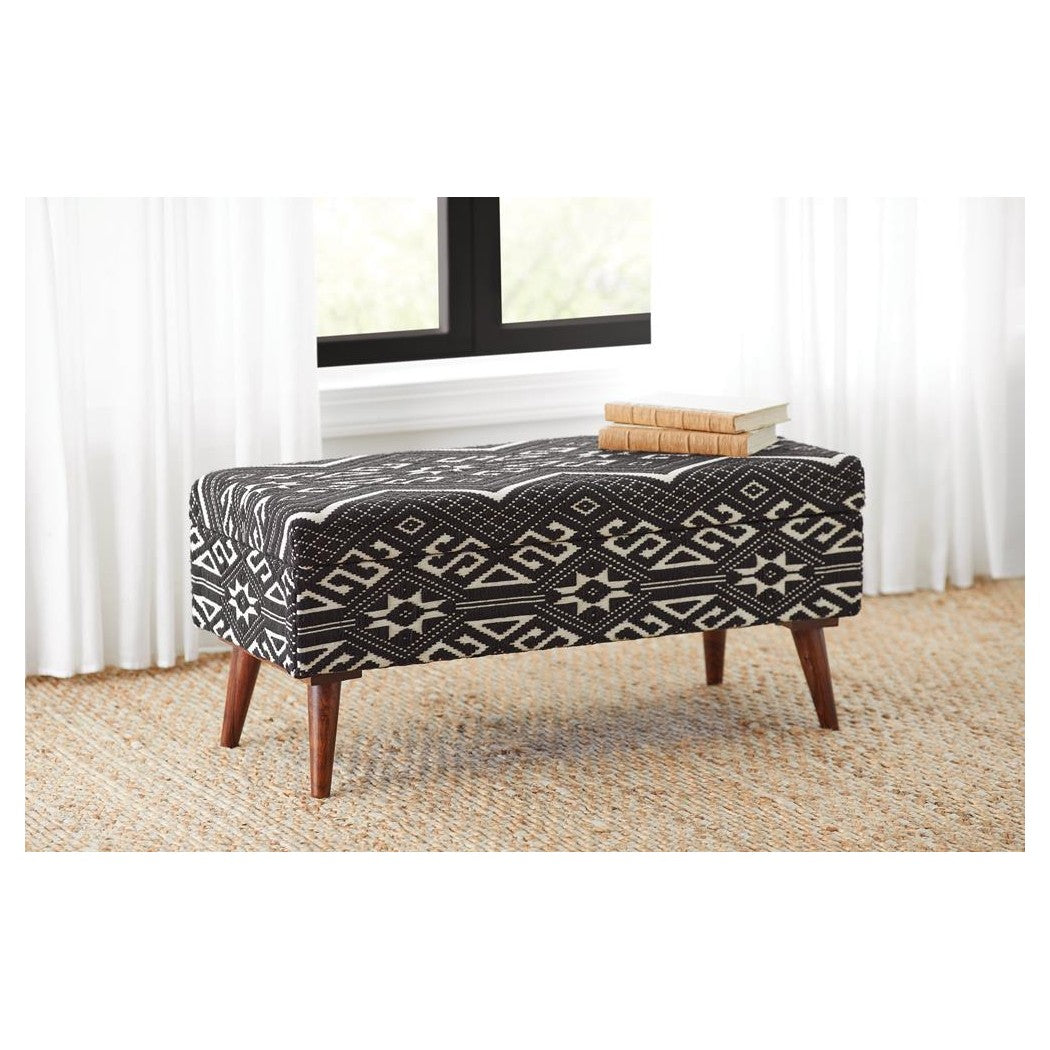 Cababi Upholstered Storage Bench Black and White 918490