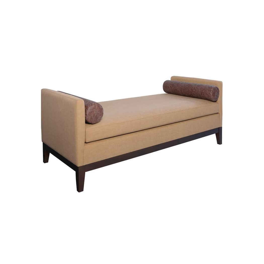 Upholstered Wooden Legs Bench Amber and Brown 918510