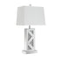 Carmen Geometric Base Table Lamp Silver 920141