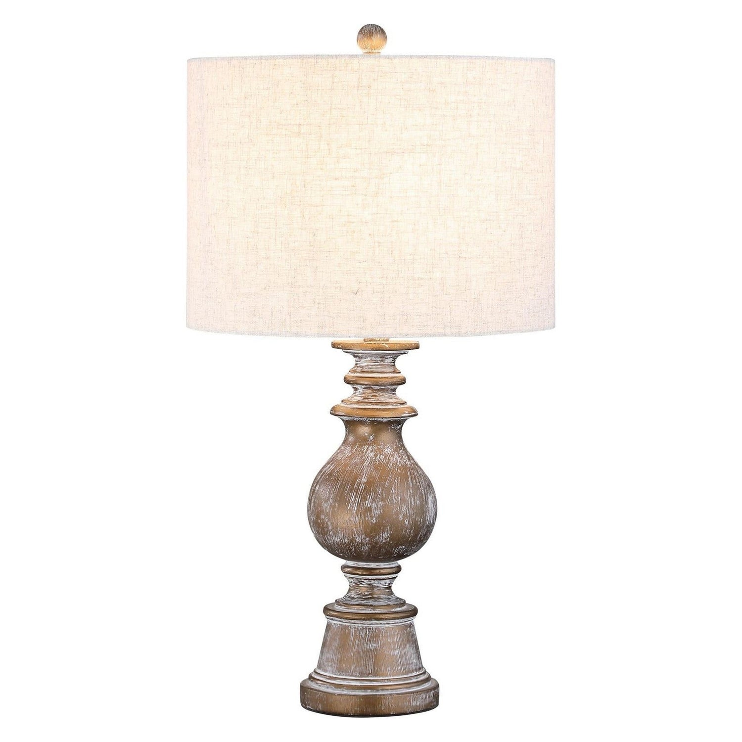 Brie Drum Shade Table Lamp Oatmeal and Antique Gold 920169