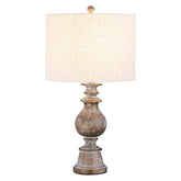 Brie Drum Shade Table Lamp Oatmeal and Antique Gold 920169