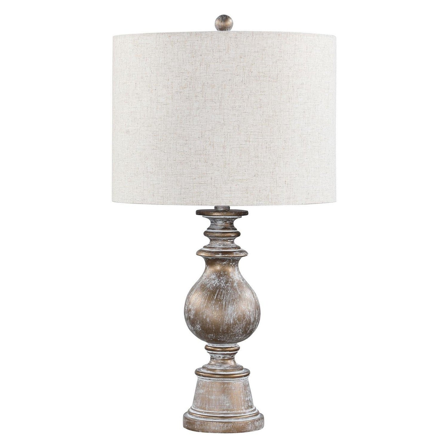 Brie Drum Shade Table Lamp Oatmeal and Antique Gold 920169
