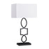 Leorio Rectangular Shade Table Lamp White and Black 920217