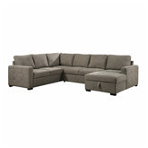 (3/3) 3-Piece Sectional with Right Chaise and Hidden Storage 9206BR*33LRC