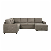 (3/3) 3-Piece Sectional with Right Chaise and Hidden Storage 9206BR*33LRC
