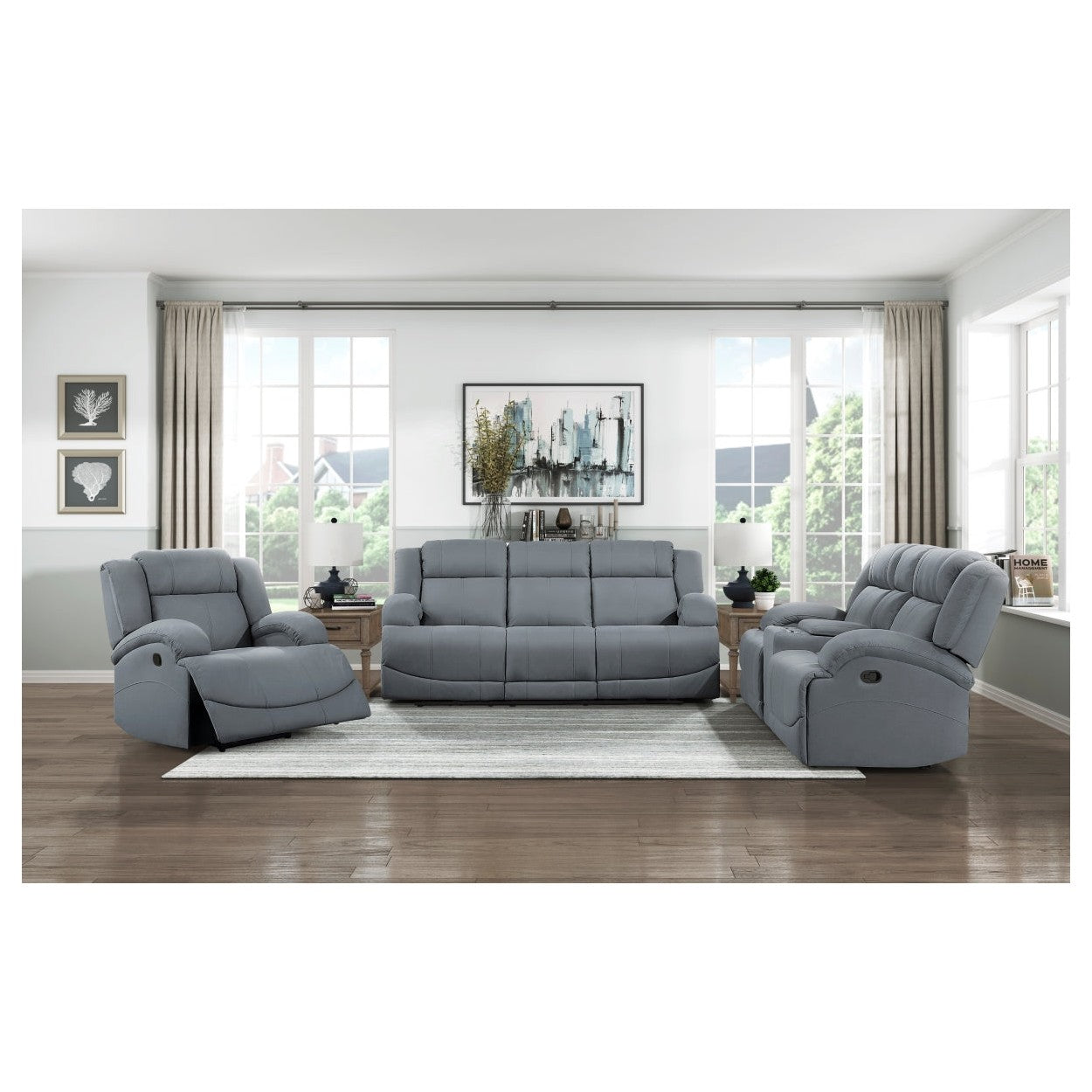 Double Reclining Sofa 9207GPB-3