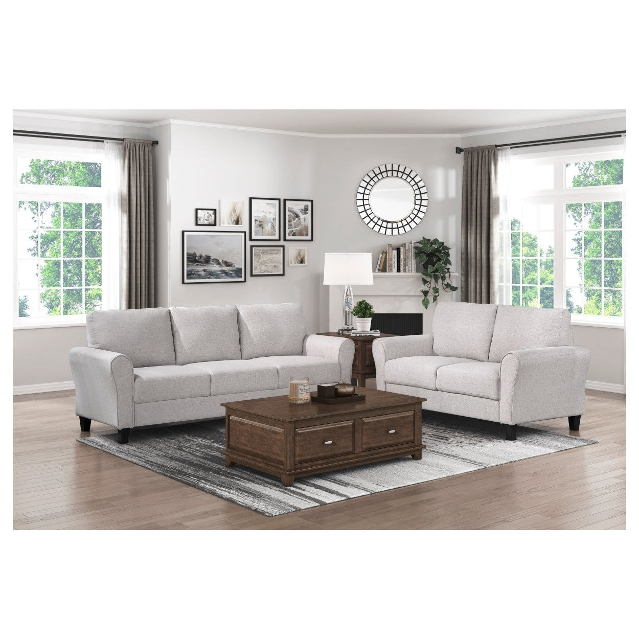 2pc Set: Sofa, Love 9209SN*2