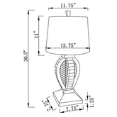 Klein Table Lamp with Drum Shade White and Mirror 923287