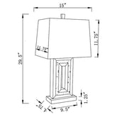 Ayelet Table Lamp with Square Shade White and Mirror 923288