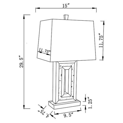 Ayelet Table Lamp with Square Shade White and Mirror 923288