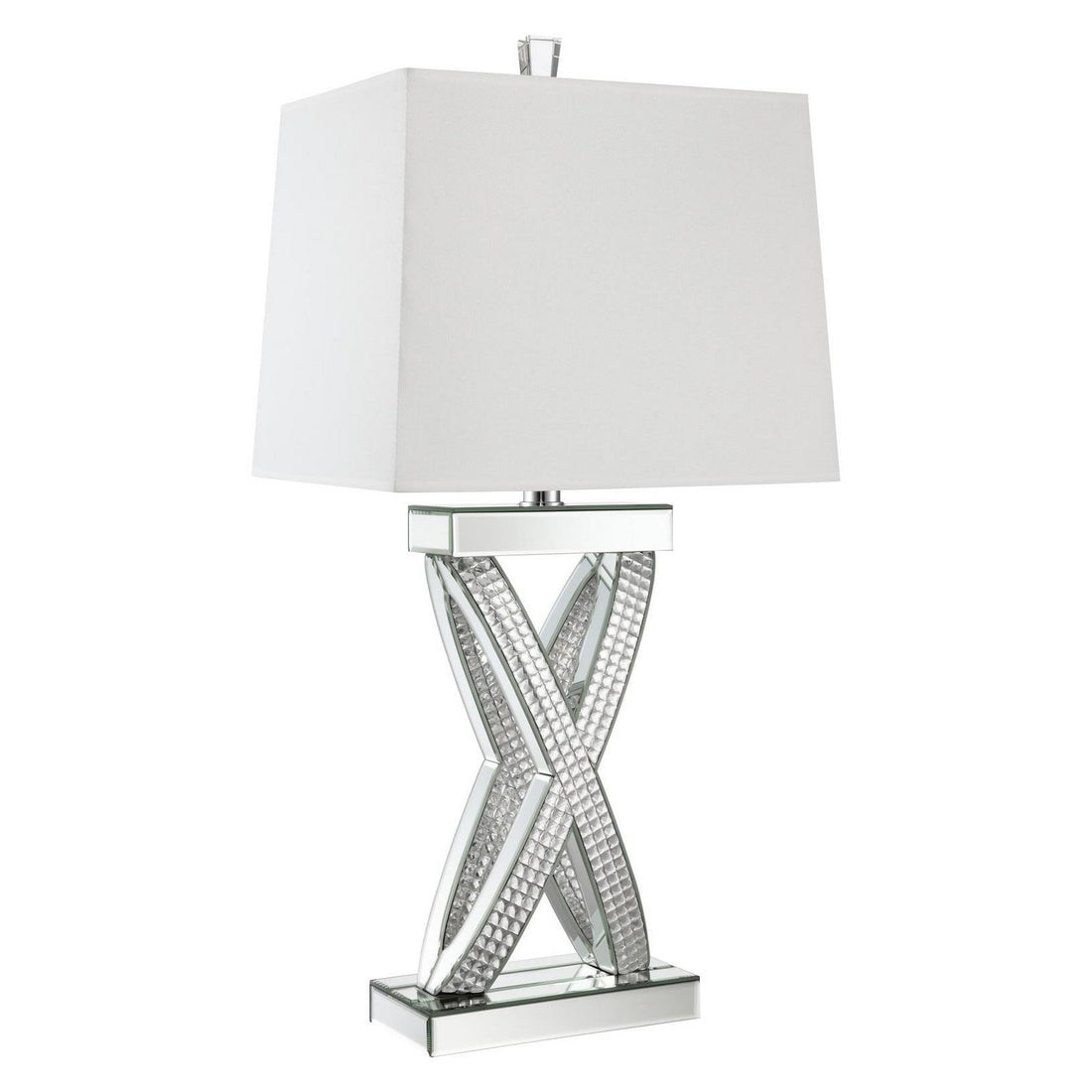 Dominick Table Lamp with Rectange Shade White and Mirror 923289