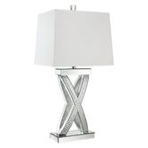 Dominick Table Lamp with Rectange Shade White and Mirror 923289