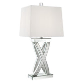 Dominick Table Lamp with Rectange Shade White and Mirror 923289