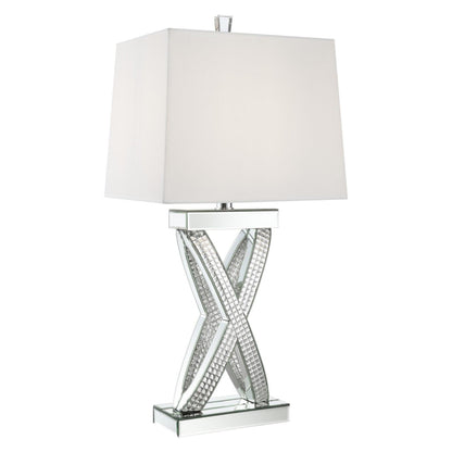 Dominick Table Lamp with Rectange Shade White and Mirror 923289