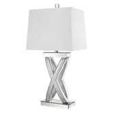 Dominick Table Lamp with Rectange Shade White and Mirror 923289