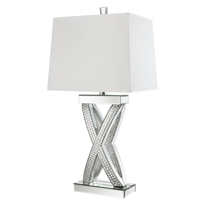 Dominick Table Lamp with Rectange Shade White and Mirror 923289