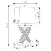Dominick Table Lamp with Rectange Shade White and Mirror 923289