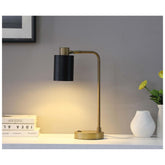Cherise Adjustable Shade Table Lamp Antique Brass and Matte Black 923303