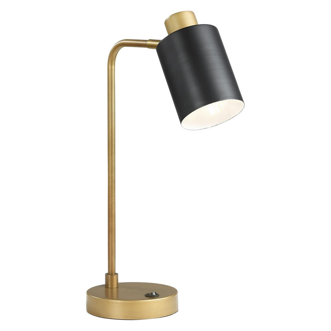 Cherise Adjustable Shade Table Lamp Antique Brass and Matte Black 923303