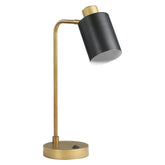 Cherise Adjustable Shade Table Lamp Antique Brass and Matte Black 923303