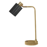 Cherise Adjustable Shade Table Lamp Antique Brass and Matte Black 923303