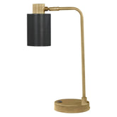 Cherise Adjustable Shade Table Lamp Antique Brass and Matte Black 923303